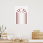 Roze & Mauve Minimalistische Regenboog Wand Kunst  Poster (Keuken)