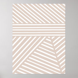 Roze / Mauve Minimalistische Streep Muur Kunst Pri Poster