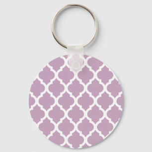 Roze Mauve Mist Marokkaanse Tegel Trellis Sleutelhanger