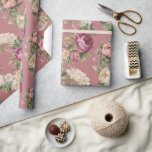 Roze Mauve Peony Floral Wreath Vrijgezellenfeest Cadeaupapier<br><div class="desc">Zeer  roze en witte pony op een enorme achtergrond. Ideaal voor al je vrijgezellenfeest cadeaus.</div>