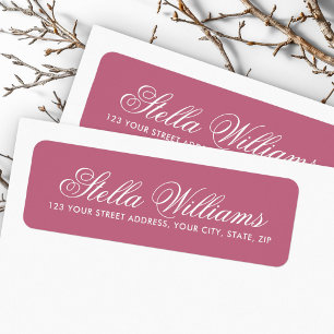 Roze mauve romantische kalligrafie lettertype etiket