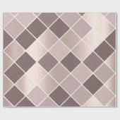 Roze Mauve Roos Skinny Geometry Chessboard Squares Cadeaupapier (Vlak)