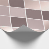 Roze Mauve Roos Skinny Geometry Chessboard Squares Cadeaupapier (Hoek)