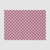 Roze Mauve Schachbrett Geruit Meisjesachtig Retro Tissuepapier (Voorkant)