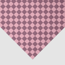 Roze Mauve Schachbrett Geruit Meisjesachtig Retro  Tissuepapier