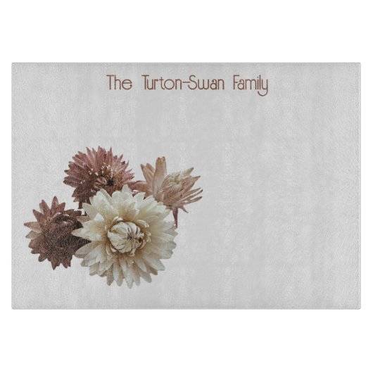 Roze & Mauve Strawflower Snijplank (Voorkant)