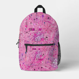 Roze Maximalistische Abstract: Frambozen Sundae Bedrukte Rugzak