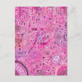 Roze Maximalistische Abstract: Frambozen Sundae Briefkaart