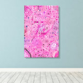 Roze Maximalistische Abstract: Frambozen Sundae Canvas Afdruk (Insitu (Houten vloer))