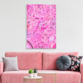 Roze Maximalistische Abstract: Frambozen Sundae Canvas Afdruk (Insitu (Woonkamer))