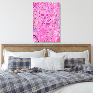 Roze Maximalistische Abstract: Frambozen Sundae Canvas Afdruk