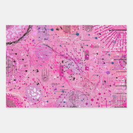 Roze Maximalistische Abstract: Frambozen Sundae Inpakpapier Vel