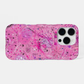 Roze Maximalistische Abstract: Frambozen Sundae iPhone Hoesje (Achterkant horizontaal)