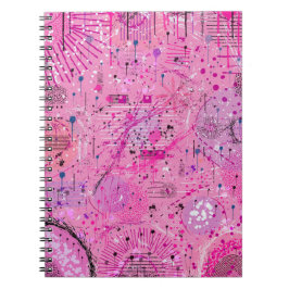 Roze Maximalistische Abstract: Frambozen Sundae Notitieboek