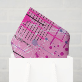 Roze Maximalistische Abstract: Frambozen Sundae Tissuepapier