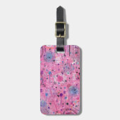 Roze maximalistische abstracte kunst  bagagelabel (Voorkant verticaal)