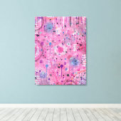 Roze Maximalistische Abstracte Kunst Canvas Afdruk (Insitu (Houten vloer))