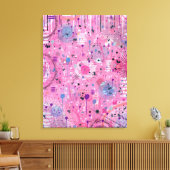 Roze Maximalistische Abstracte Kunst Canvas Afdruk (Insitu (Woonkamer))