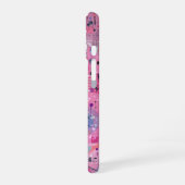 Roze Maximalistische Abstracte Kunst iPhone 16 Hoesje (Linkerkant)