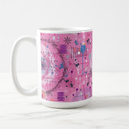 Roze Maximalistische Abstracte Kunst  Koffiemok