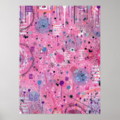 Roze Maximalistische Abstracte Kunst Poster (Voorkant)