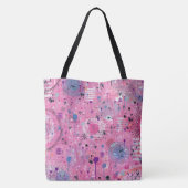 Roze Maximalistische Abstracte Kunst  Tote Bag (Achterkant)
