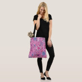 Roze Maximalistische Abstracte Kunst  Tote Bag (Op model)