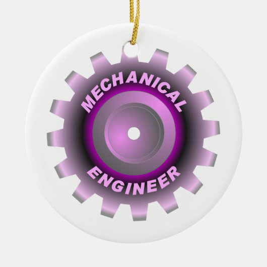 Roze Mechanisch Ingenieurstoestel Keramisch Ornament (Voorkant)