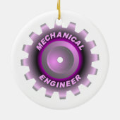 Roze Mechanisch Ingenieurstoestel Keramisch Ornament (Achterkant)