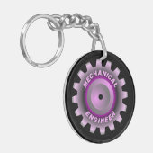 Roze Mechanisch Ingenieurstoestel Sleutelhanger (Voorkant Links)