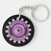 Roze Mechanisch Ingenieurstoestel Sleutelhanger (Achterkant)
