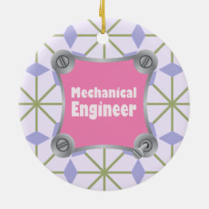 Roze Mechanische Ingenieur Keramisch Ornament