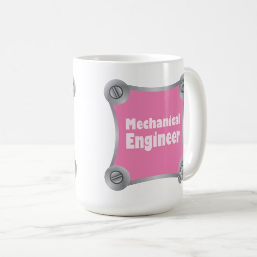 Roze Mechanische Ingenieur Koffiemok (Voorkant rechts)