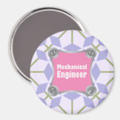 Roze Mechanische Ingenieur Magneet (Voorkant / Achterkant)