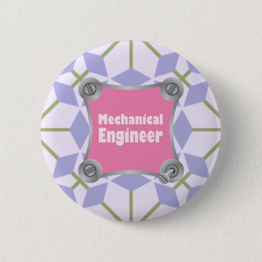 Roze Mechanische Ingenieur Ronde Button 5,7 Cm (Voorkant)