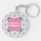 Roze Mechanische Ingenieur Sleutelhanger (Achterkant)