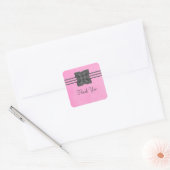 Roze medaillengrens Dank je Stickers (Envelop)