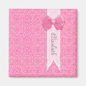  roze medaillon-dameskutje met naam magneet (Voorkant)