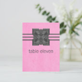 Roze Medallion Border Table Briefkaart (Staand voorkant)