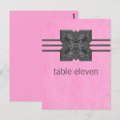Roze Medallion Border Table Briefkaart (Voorkant / Achterkant)