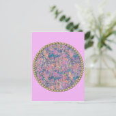Roze medallion briefkaart (Staand voorkant)