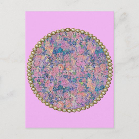 Roze medallion briefkaart (Voorkant)