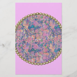 Roze medallion briefpapier