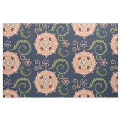 Roze Medallion op Navy Blue Stof (Fat Quarter)