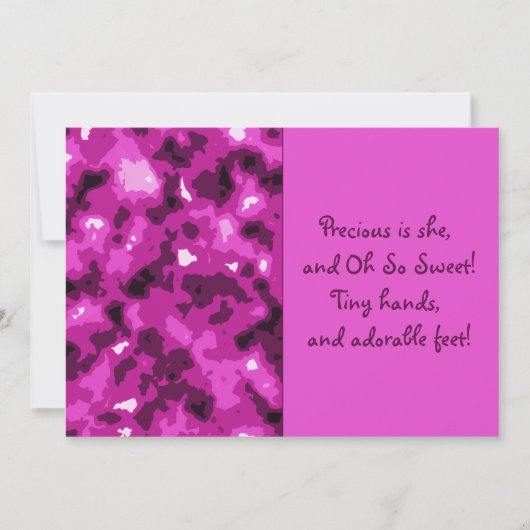 Roze mededeling over de geboorte van Camouflage Ba Aankondiging (Voorkant)