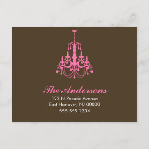 Roze mededeling van de handelier Moving Aankondigingskaart