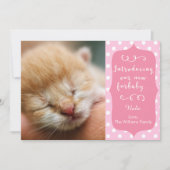 Roze mededeling van de New Furbaby Aankondiging (Voorkant)