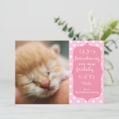 Roze mededeling van de New Furbaby Aankondiging (Staand voorkant)