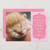 Roze mededeling van de New Furbaby Aankondiging (Voorkant / Achterkant)