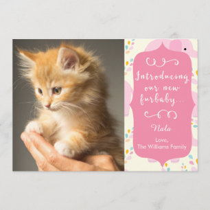 Roze mededeling van de New Furbaby Aankondiging